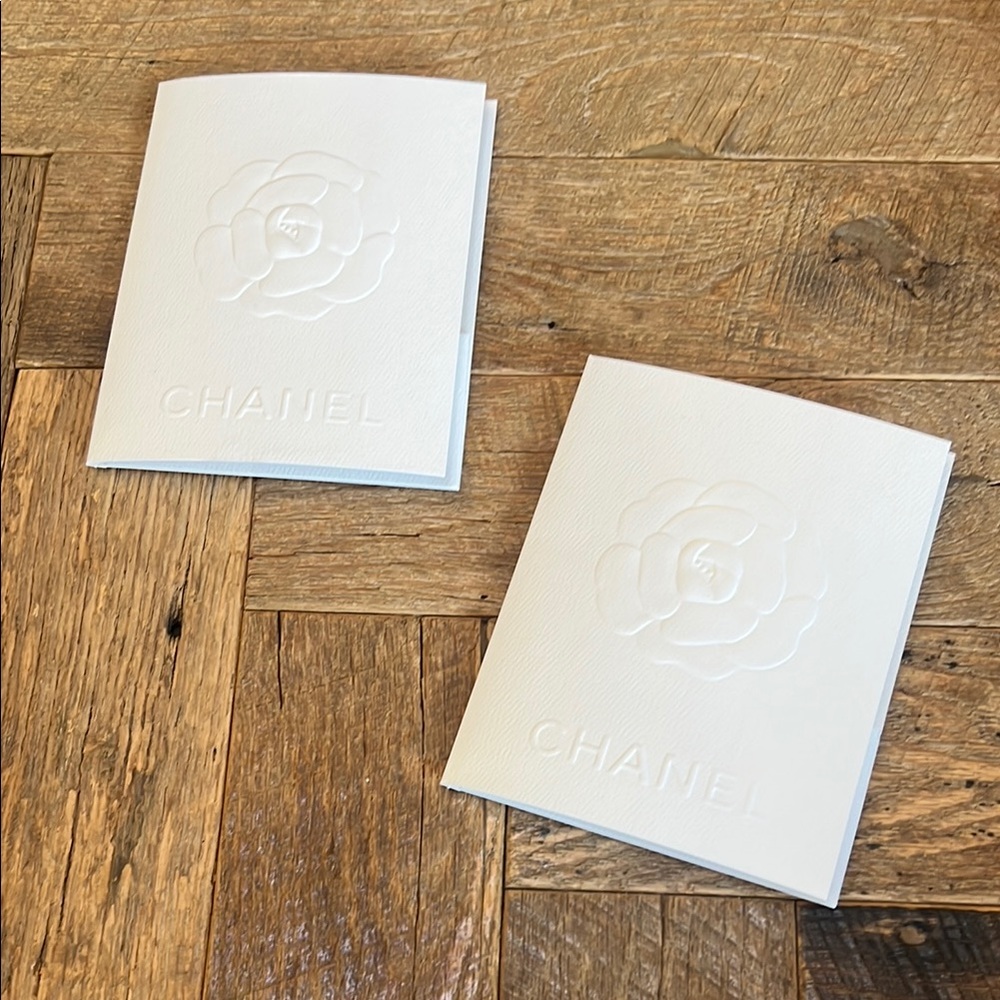 Chanel White Embossed Receipt holders